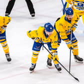 EXPERIENCED: Oli Endicott and Bailey Perre have done a lot of growing up on and off the ice since arriving at Leeds Knights in 2022. Picture: Kev Bland/Knights Media.