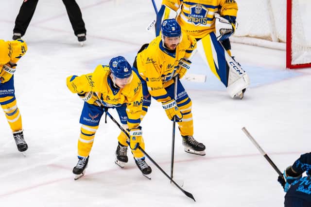 EXPERIENCED: Oli Endicott and Bailey Perre have done a lot of growing up on and off the ice since arriving at Leeds Knights in 2022. Picture: Kev Bland/Knights Media.