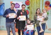 SNAPS Super Star Phoenix receiving his certificate at last year's Super Stars awards, with his family