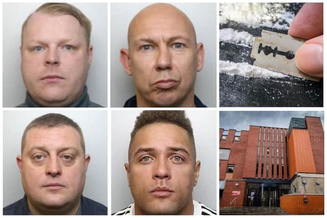 O'Flaherty (top left), Shepherd (top middle), Marshall (bottom left) and Blakey (bottom middle) were all jailed today. (pic by NCA / National World)