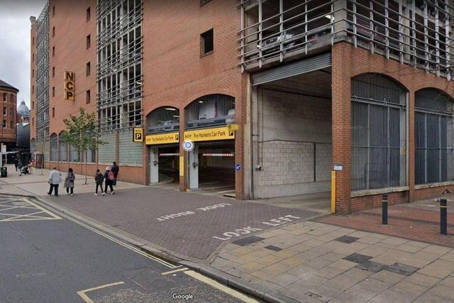 NCP Leeds The Markets Car Park - £3.90. Address: The Markets, New York St, Leeds LS2 7EA.