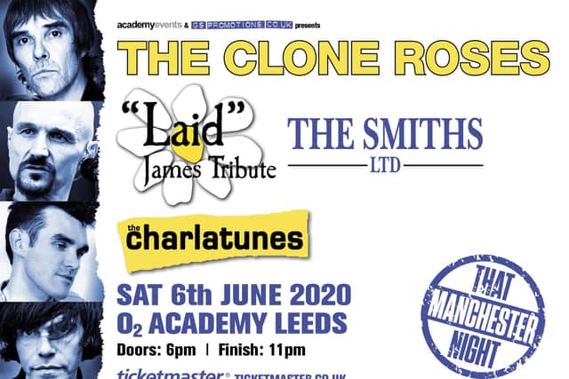 The ultimate Manchester night out with tribute bands The Clone Roses, The Smiths Ltd, The Charlatunes and Laid