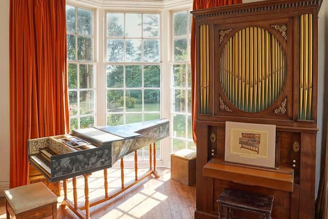 One of the two harpsichords and one of the two chamber organs that graced Turnham Hall.