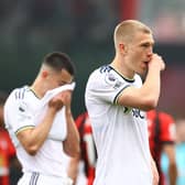 BOURNEMOUTH, ENGLAND - APRIL 30: Rasmus Kristensen of Leeds United looks dejected after the team's defeat in the Premier League match between AFC Bournemouth and Leeds United at Vitality Stadium on April 30, 2023 in Bournemouth, England. (Photo by Michael Steele/Getty Images)