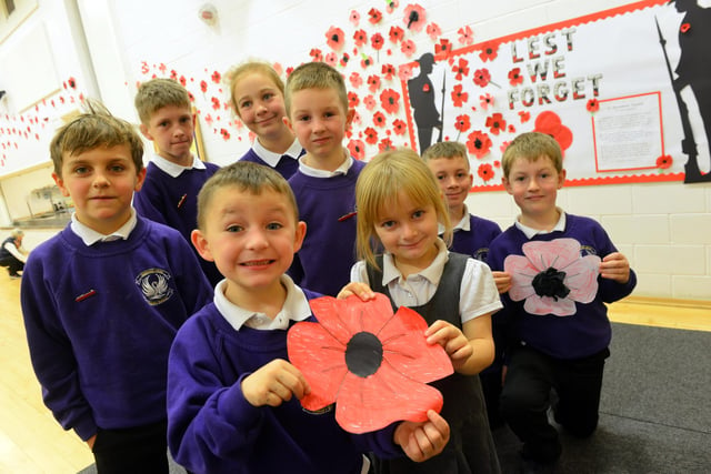 The school's poppy display was pictured in 2018.