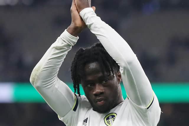 PERTH, AUSTRALIA - JULY 22:  Darko Gyabi of Leeds United acknowledges the fans after the Pre-Season friendly match between Leeds United and Crystal Palace at Optus Stadium on July 22, 2022 in Perth, Australia. (Photo by Will Russell/Getty Images)