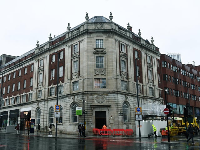Another part of the redevelopment of the Headrow in the 1930s - the grade II listed building was home to Lloyds Bank until 2015. It has been empty ever since. An application for listed building consent to convert the building into 23 flats was approved by Leeds City Council last month.
(Pic: Jonathan Gawthorpe)