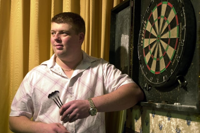 Crossgates darts player, Dave Smith, in Cross Gates, Leeds, who has qualified for world championships. Pictured in December 2002.