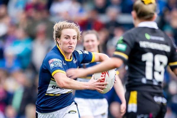 Bethan Dainton in action for Rhinos against York. Picture by Allan McKenzie/SWpix.com.