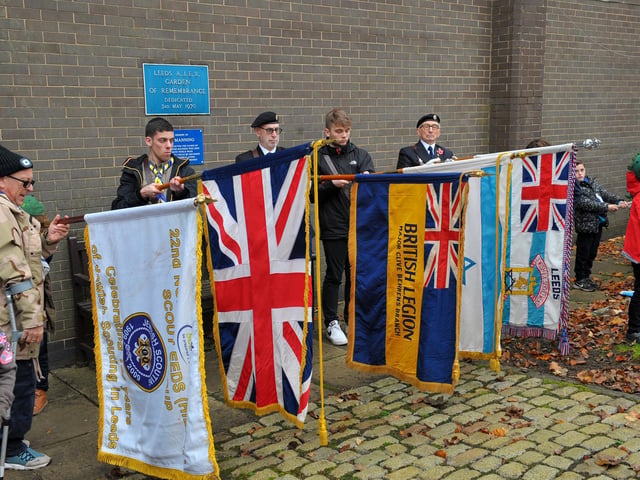 The standard bearers at the Beth Hamidrsh Hagadol Synagogue on Street Lane.