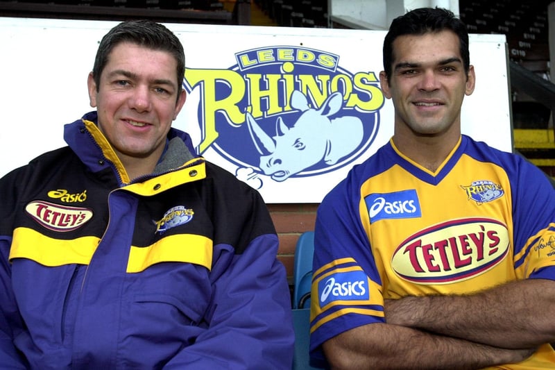 Pictured with coach Daryl Powell on December 30, 2002, Australian Chris McKenna spent three seasons at Leeds and was a Super League champion in 2004.