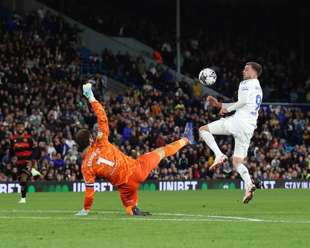 DECISION TAKEN: On the incident involving Leeds United striker Patrick Bamford and Asmir Begovic of Queens Park Rangers, above.
Photo by George Wood/Getty Images.