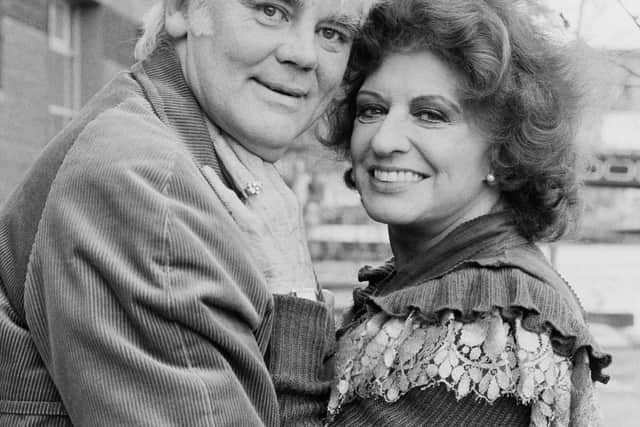 Pat Phoenix with Tony Booth whom she married in a dramatic hospital wedding after diagnosis with cancer (photo: Getty Images)