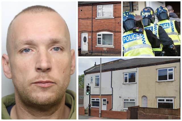 Baginski was jailed for managing four cannabis farms at homes including Barnsley Road in South Kirkby (bottom) and Harrow Street in South Elmsall. (pics by WYP / Google Maps)