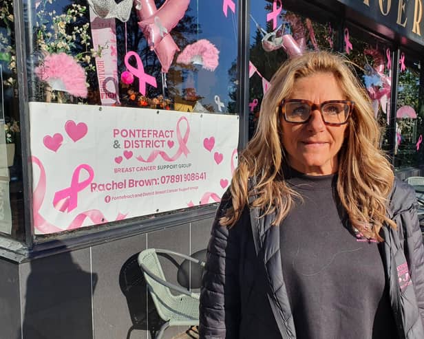 Pontefract and District Breast Cancer Support Group members hung around 1,500 bras on railings and in shop windows in and around the town centre at the start of October.