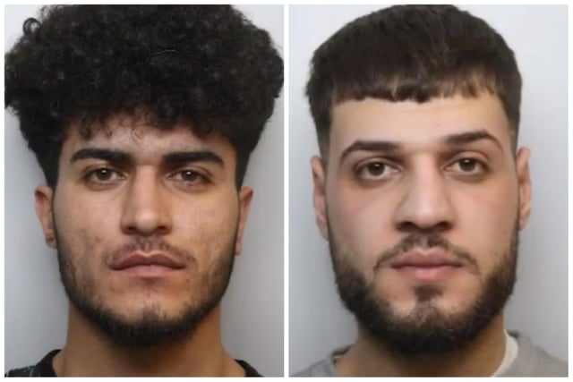 Pshtiwan Jabar (eft) and Diar Borhan Haso were both jailed this week for a series of violent attacks on a night out in Leeds. Having glassed a man outside a nightclub on Christmas Eve, the pair left but then returned to the city centre minutes later where they launched cowardly attacks on a group of men waiting for a taxi. Jabar punched a man unconscious who was looking the other way, before Haso knocked a second  man out with a single punch. The attacks were all caught on CCTV. Judge Rodney Jameson KC jailed Haso for 39 months and Jabar for 25 months. (pics by WYP)