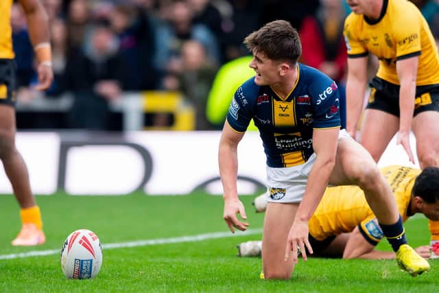 Teenager George Brown could continue at stand-off for Leeds Rhinos against Wakefield Trinity on Friday with Brodie Croft still on the injury list. Picture by Allan McKenzie/SWpix.com.