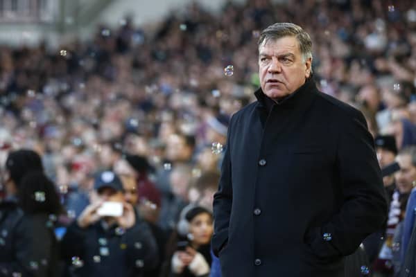 RETURN: Of Leeds United boss Sam Allardyce, above, to West Ham, pictured ahead of the Premier League clash between the Irons and Arsenal at the Boleyn Ground, Upton Park of December 2014. Photo by JUSTIN TALLIS/AFP via Getty Images.