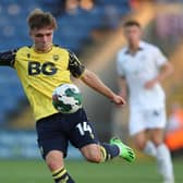 OXFORD, ENGLAND - AUGUST 09: Lewis Bate of Oxford United  during the Carabao Cup First Round match between Oxford United and Swansea City at Kassam Stadium on August 09, 2022 in Oxford, England. (Photo by Catherine Ivill/Getty Images)