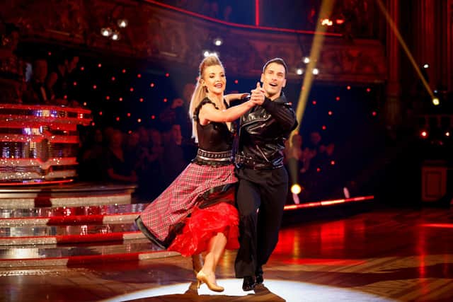 Helen Skelton and Gorka Marquez during their Blackpool Tower Ballroom performance. (Credit Guy Levy/BBC/PA Wire)