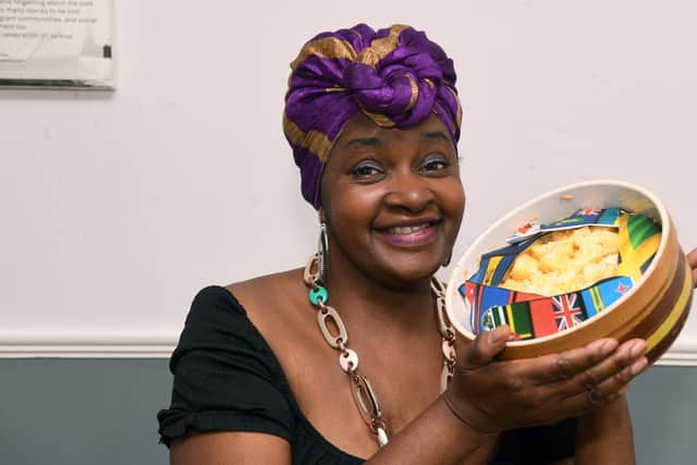 Patricia Jones with her Calypso Pudding that she will be selling at the Leeds West Indian Carnival (Photo: Jonathan Gawthorpe)