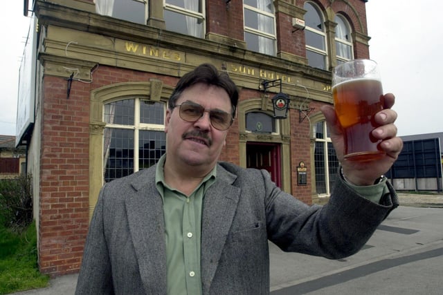 Trevor Harrison, landlord of The Sun pub on Church Street in Hunslet, Leeds, pictured in March, 2002.