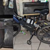 Police seized the machete and stolen e-bike in Beeston (Photo by WYP)