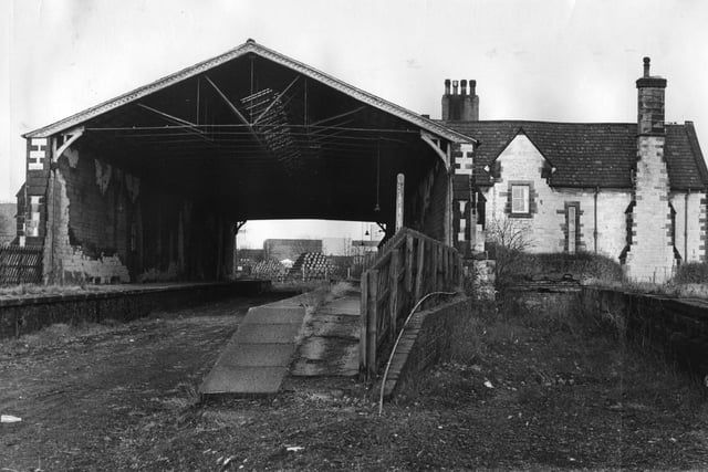 Disused Tadcaster Railway Station in January 1971.