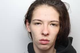 Crack cocaine addict Sonya Beaumont pushed staff and made them fear for their safety as customers were left "shocked and frightened," Leeds Crown Court heard.