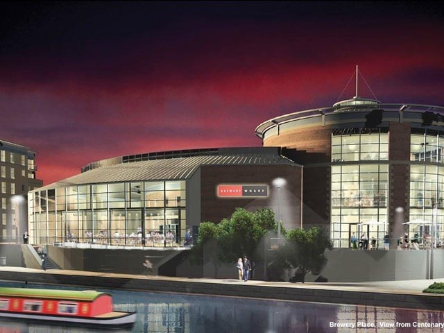Work was underway at the £100 million Brewery Wharf development with a Centenary Bridge set to link it to Leeds city centre.