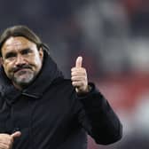 Leeds United manager Daniel Farke gives a thumb up to the fans following the Sky Bet Championship match at the bet365 Stadium, Stoke-on-Trent. Picture date: Wednesday October 25, 2023. PA Photo. See PA story SOCCER Stoke. Photo credit should read: Nigel French/PA Wire.