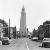 The 86-year-old disused lighthouse at Withernsea pictured in June 1980.