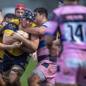 Held up: Leeds Tykes missed Louis Guthrie as they were shackled by Dings in Bristol on Saturday (Picture: Tony Johnson)
