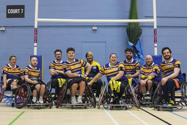 Jodie Boyd-Ward, sixth from left, with her Leeds Rhinos teammates after the Super League semi-final win over Wigan Warriors two weeks ago. Picture by John Victor.