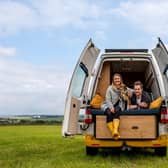Kate and Steve Kennedy, 30 and 45, fell in love with campervanning after their first driving holiday - a one week trip from between London and Rome (Photo: Kate Kennedy / SWNS)
