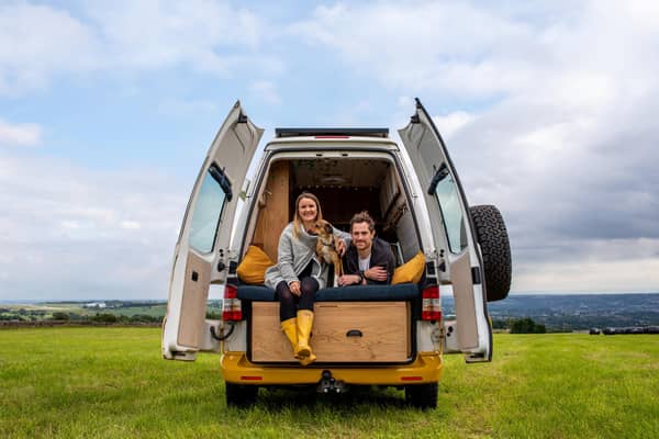 Kate and Steve Kennedy, 30 and 45, fell in love with campervanning after their first driving holiday - a one week trip from between London and Rome (Photo: Kate Kennedy / SWNS)