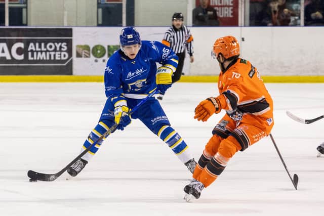DERBY DUEL: Sheffield Steeldogs and Leeds Knights still have two regular season meetings to come. Picture: Tony Johnson.