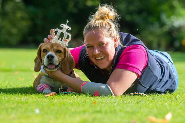 Sarah Foster, who struck up a friendship with June, pictured with her beagle Barney (Photo: James Hardsity)