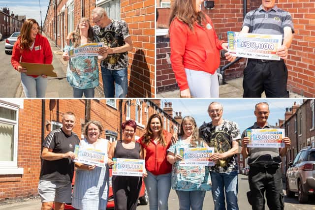 Casteford neighbours who won £240,000 in the People's Postcode Lottery today.
