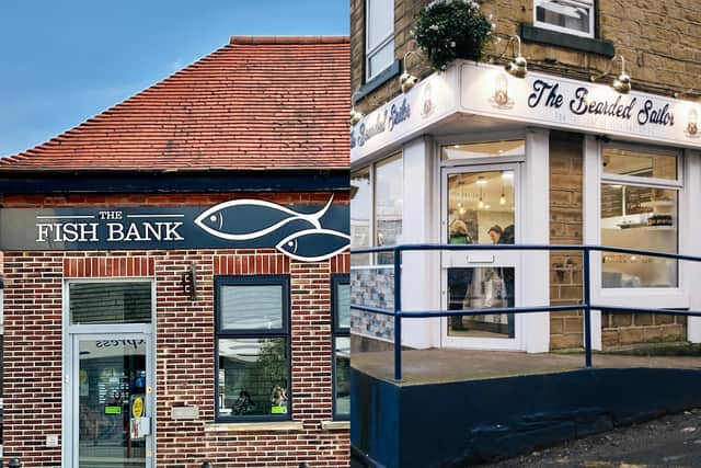 The Fish Bank in Sherburn in Elmet and The Bearded Sailor in Pudsey have been named among the top 10 takeaways in the UK