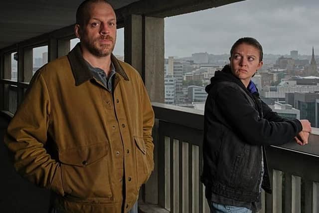 Daniel Brennan (Matthew Gurney) with daughter Carly (Lara Peake) in the new terrific new BSL drama Reunion (Picture: BBC/Warp Films/Matt Squire)