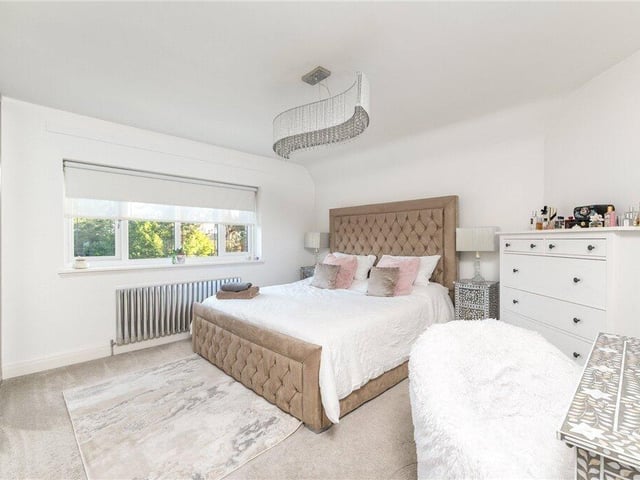 On the first floor there are four bedrooms, two of which have fitted wardrobes.