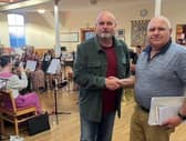 L-R - Cllr Mark Dobson, President of Garforth Brass and Mr Dave Gibson, Chair of Garforth Brass