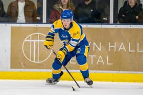 STEPPING UP: Carter Hamill is enjoying life with Leeds Knights, believing he is making the right improvements under head coach Ryan Aldridge at NIHL National level. Picture courtesy of Oliver Portamento