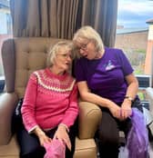Resident with Joanne from Musical Moments at Windsor Court Care Home enjoying Travel the World with Musical Moments session