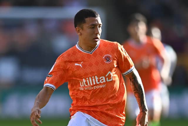 'A THREAT': Leeds United's Ian Poveda, pictured in action for loan club Blackpool. Photo by Gareth Copley/Getty Images.