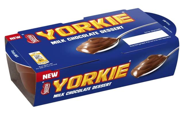 Yorkie makes its debut as a chocolate creme dessert.