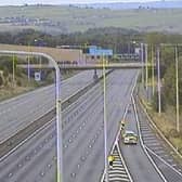 The desolate M62 this morning following last night's crash. (pic by Motorway Cameras)