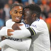 FUTURE'S BRIGHT: Leeds United duo Cryenscio Summerville, left, and Willy Gnonto during Friday night's 6-2 blitz of Southampton's under-21s at Elland Road.