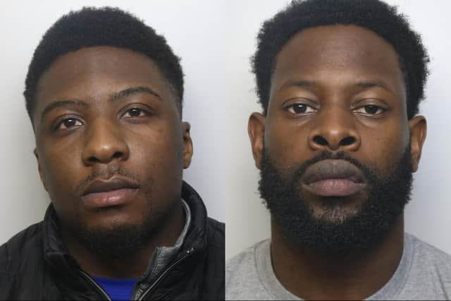 Yannick Ntantu, 27, of Lea Farm Row, Kirkstall, left, and Andre Tounde, 26, of Montgomery Avenue, West Park, were sentenced to 49 months' imprisonment after pleading guilty to two counts of possession with intent to supply a controlled drug of Class A and two counts of possession with intent to supply a controlled drug of Class B.